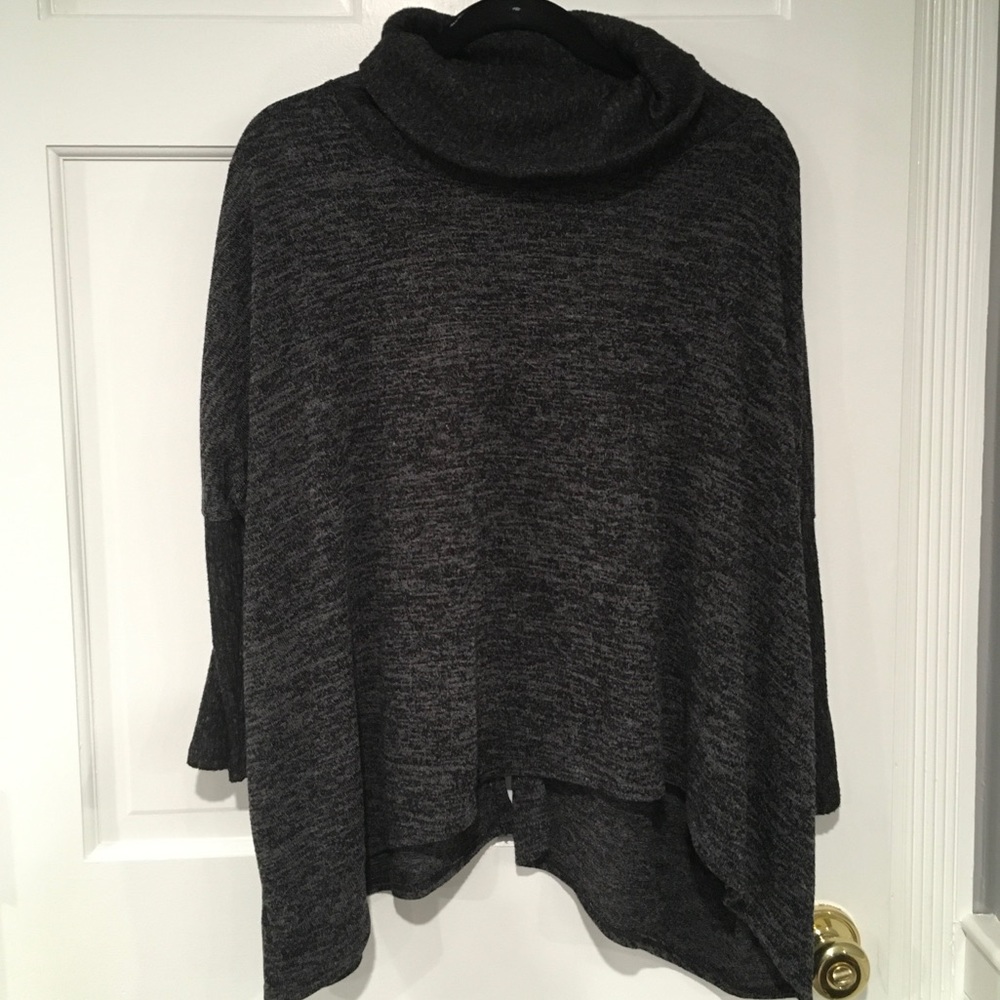 Heathered Black Cowlneck Sweater